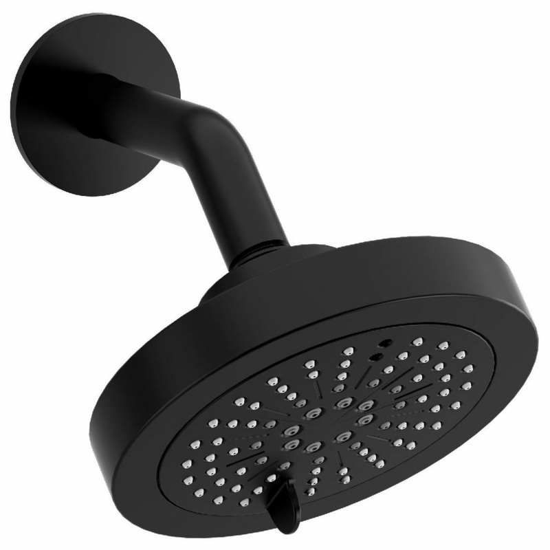 6″ 2-Function Round Showerhead with Arm with 1.8 GPM – Black 366BK-WS RIOBEL