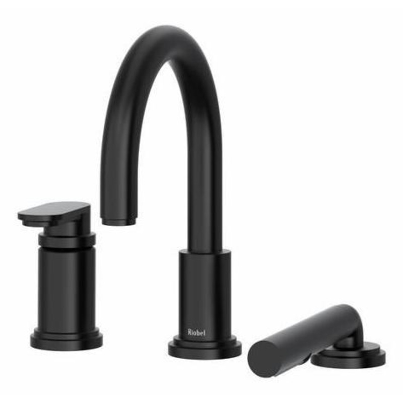 Arca 3-Hole Deck Mount Tub Filler Trim – Black TAA16BK RIOBEL