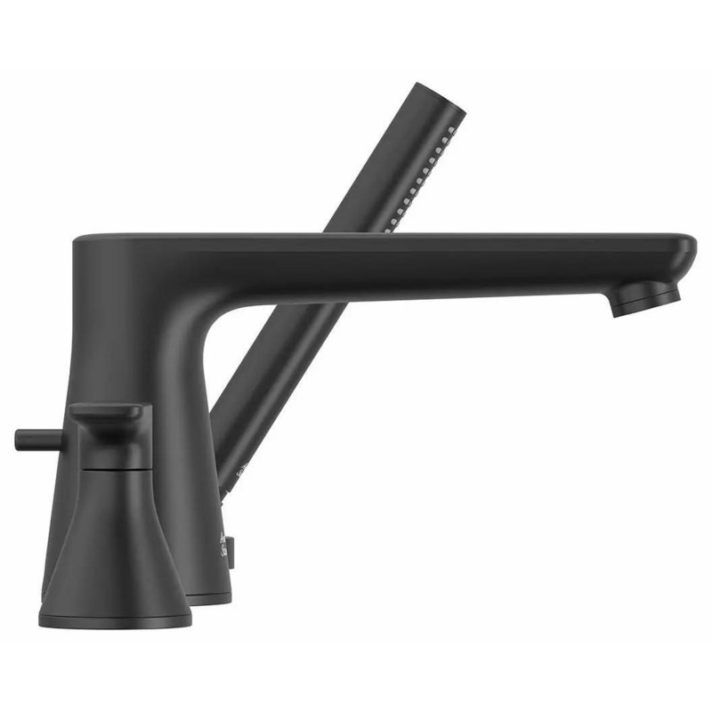 Aspirations Deck mount Roman Tub Faucet Trim with Hand Shower – Matte Black T061901.243 American Standard