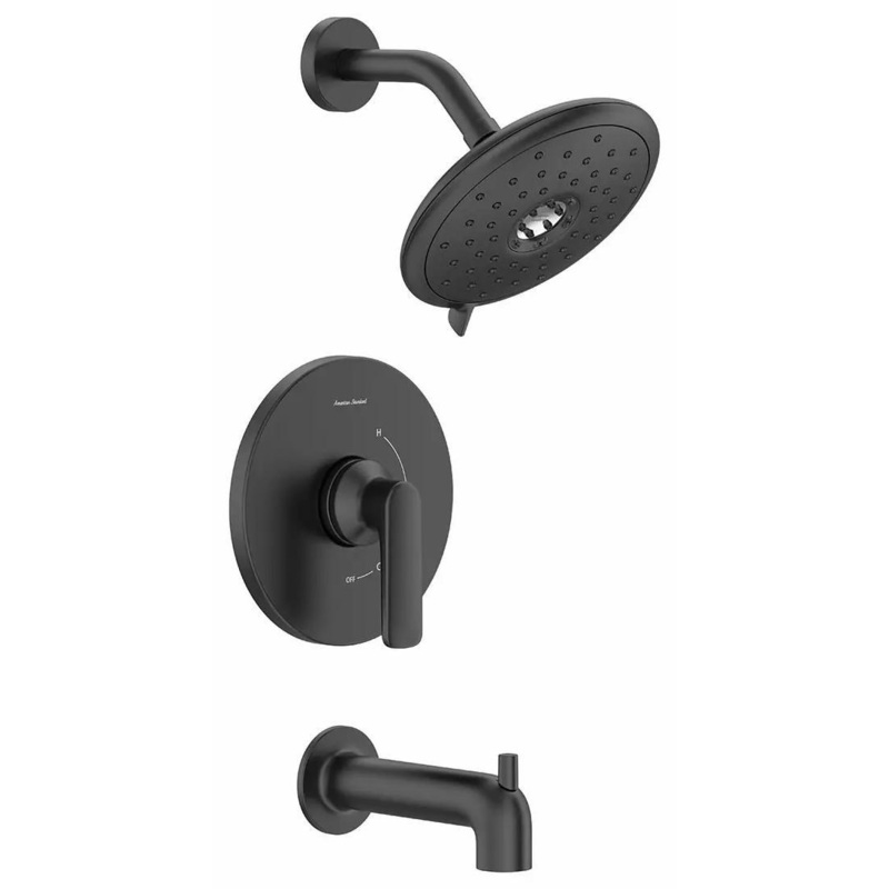Aspirations Single-Handle Pressure Balance Shower and Tub Trim Kit – Matte Black TU061508.243 American Standard
