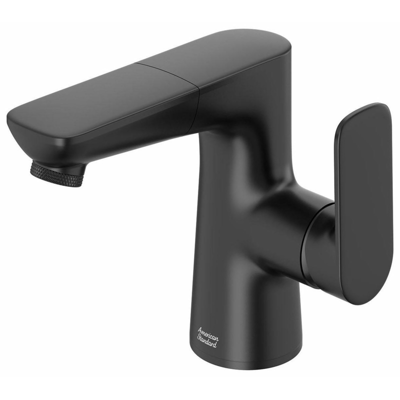 Aspirations Single Hole Bathroom Faucet with Pop-up Drain, 1.2 GPM – Matte Black 7061121.243 American Standard