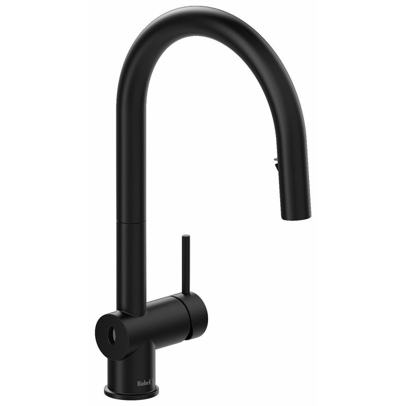 Azure Touchless Kitchen Faucet with Pulldown Spray with C-Spout – Black AZ211BK RIOBEL