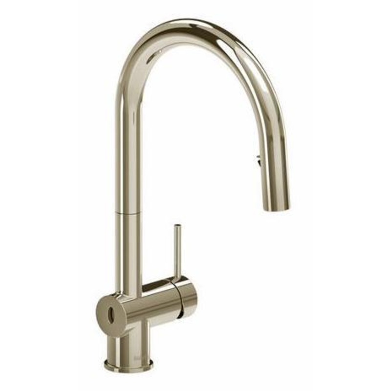 Azure Touchless Kitchen Faucet with Pulldown Spray with C-Spout – Polished Nickel AZ211PN RIOBEL