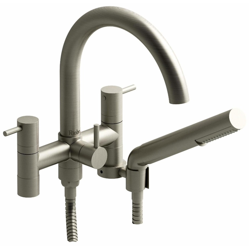 CS 2-Hole Tub Filler Without Risers – Brushed Nickel CS06BN RIOBEL