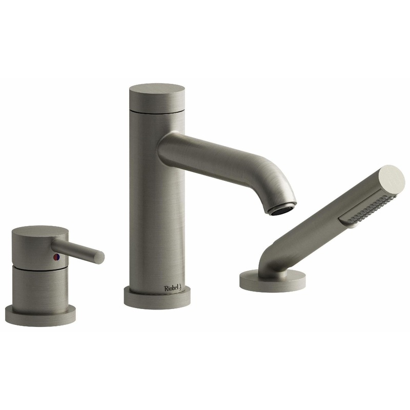 CS 3-Hole Deck-Mount Tub Filler With Hand Shower Trim – Brushed Nickel TCS10BN RIOBEL