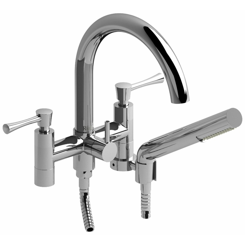Edge 2-Hole Tub Filler Without Risers with Lever Handles – Chrome ED06LC RIOBEL