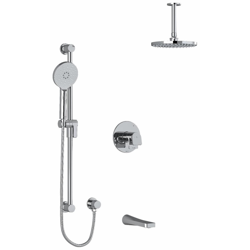 Ode Tub & Shower Faucet Trim with Ceiling Shower Arm – Chrome TKIT1345ODC-6 RIOBEL