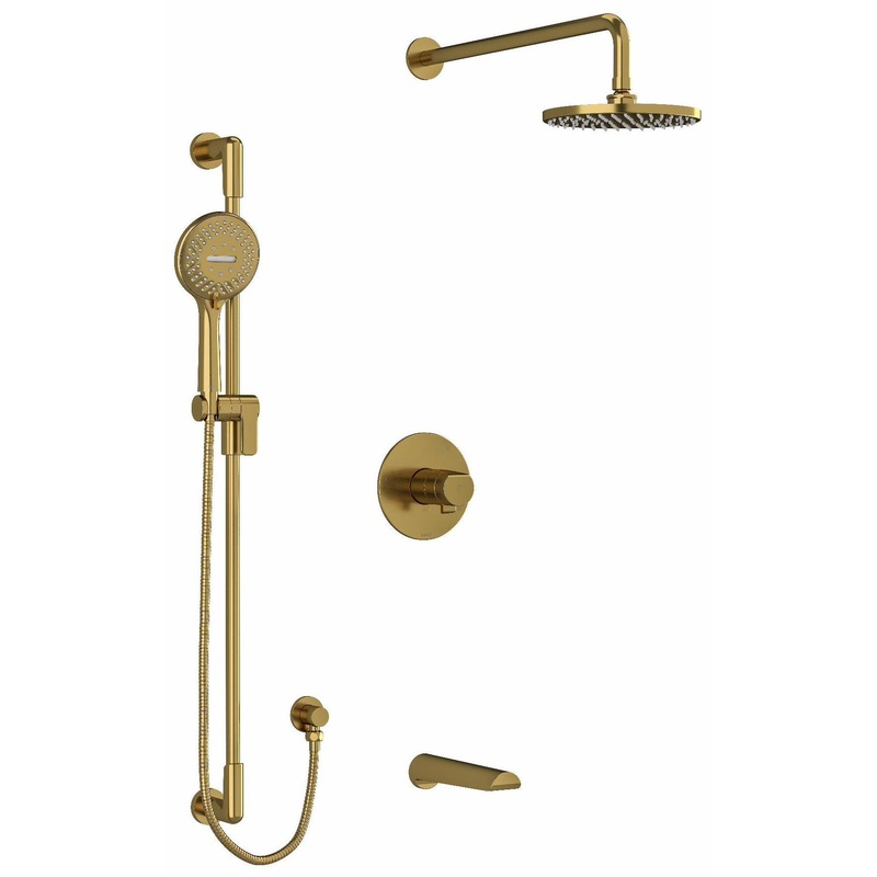 Parabola Tub & Shower Faucet Trim – Brushed Gold TKIT1345PBBG RIOBEL