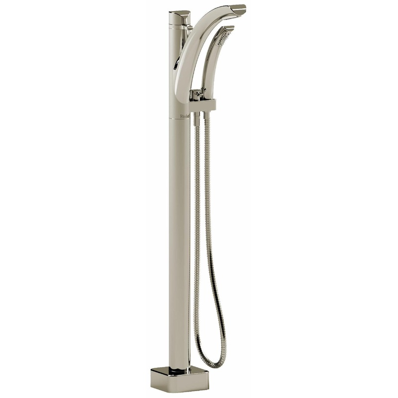 Salome Single Hole Floor Mount Tub Filler Trim – Polished Nickel TSA37PN RIOBEL
