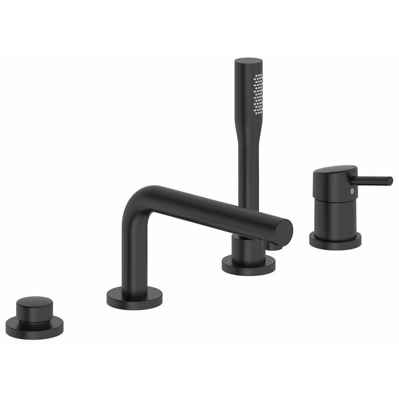 Concetto 4-Hole Roman Tub Filler Trim with Hand Shower – MATTE BLACK 195762432 Grohe