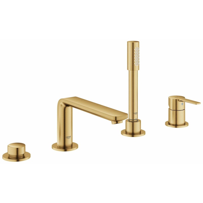 Lineare 4-Hole Roman Tub Filler Trim with Hand Shower – BRUSHED COOL SUNRISE 19577GN1 Grohe