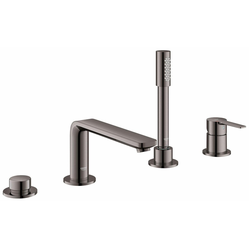 Lineare 4-Hole Roman Tub Filler Trim with Hand Shower – HARD GRAPHITE 19577A01 Grohe