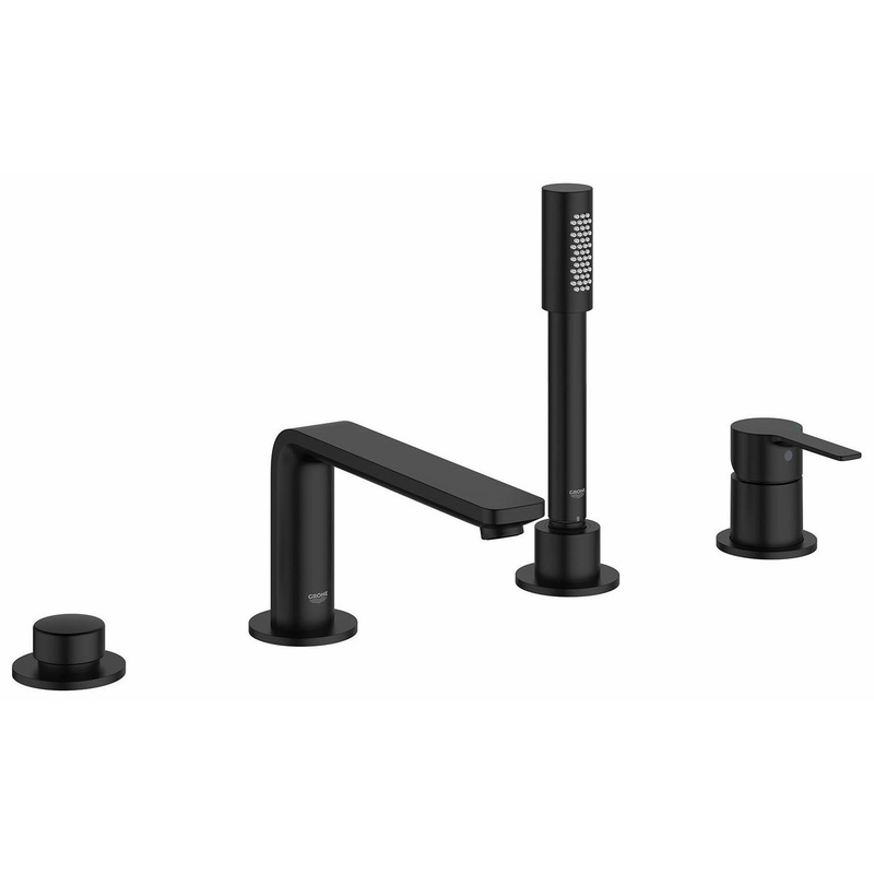 Lineare 4-Hole Roman Tub Filler Trim with Hand Shower – MATTE BLACK 195772431 Grohe