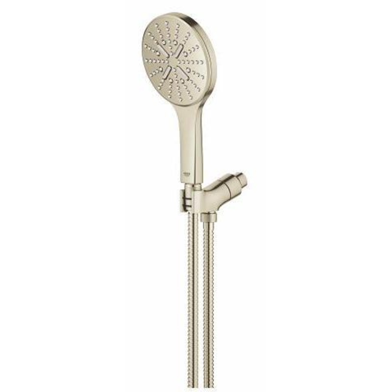 Rainshower SmartActive 3-Function Hand Shower with Hose and Supply Elbow Mounting Bracket – BRUSHED NICKEL 26604EN0 Grohe