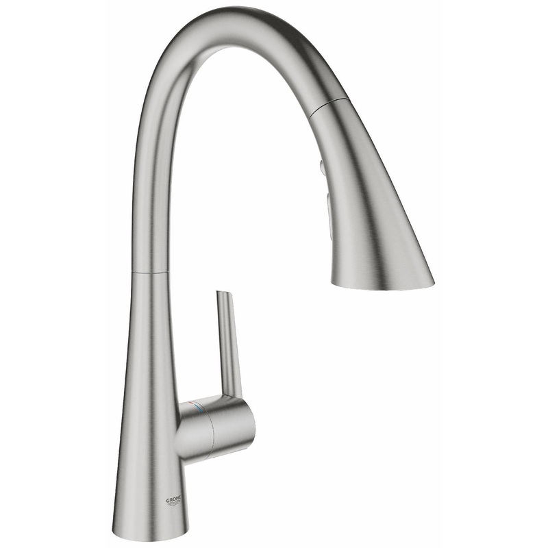 Zedra Kitchen Faucet with Pulldown Spray – SUPERSTEEL 32298DC3 Grohe