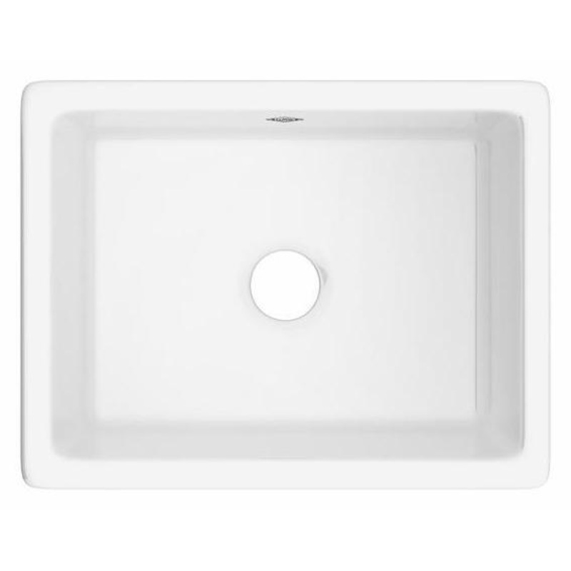 Shaker 23″ Single Bowl Undermount Or Drop-in Fireclay Kitchen Sink – White (WH) UM2318WH Shaws