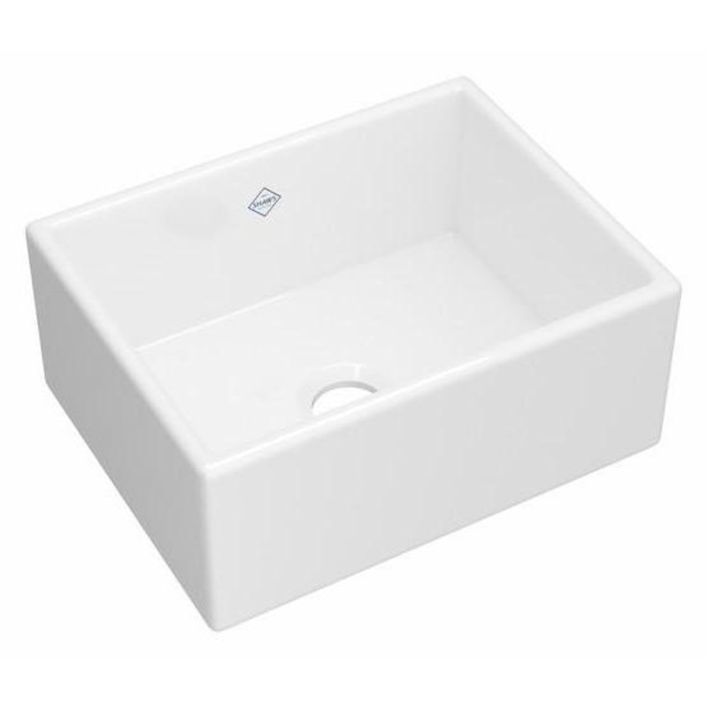 Shaker 24″ Single Bowl Farmhouse Apron Front Fireclay Kitchen Sink – White (WH) MS2418WH Shaws