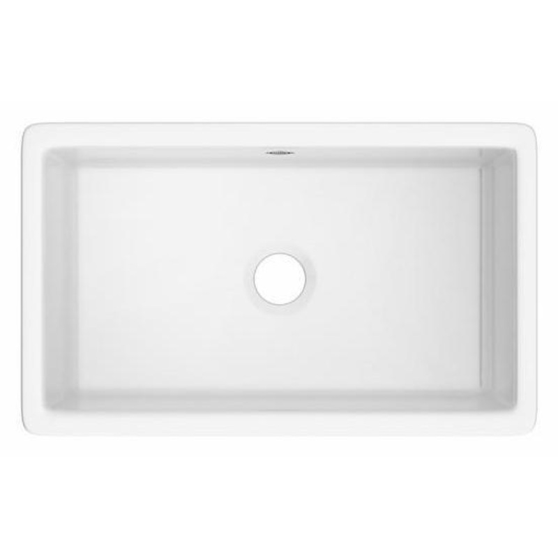 Shaker 30″ Single Bowl Undermount Fireclay Kitchen Sink – White (WH) UM3018WH Shaws