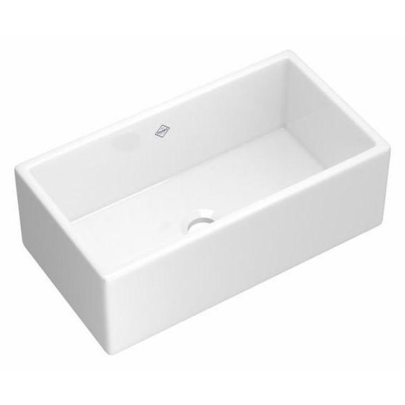 Shaker 33″ Single Bowl Farmhouse Apron Front Fireclay Kitchen Sink – White (WH) MS3318WH Shaws