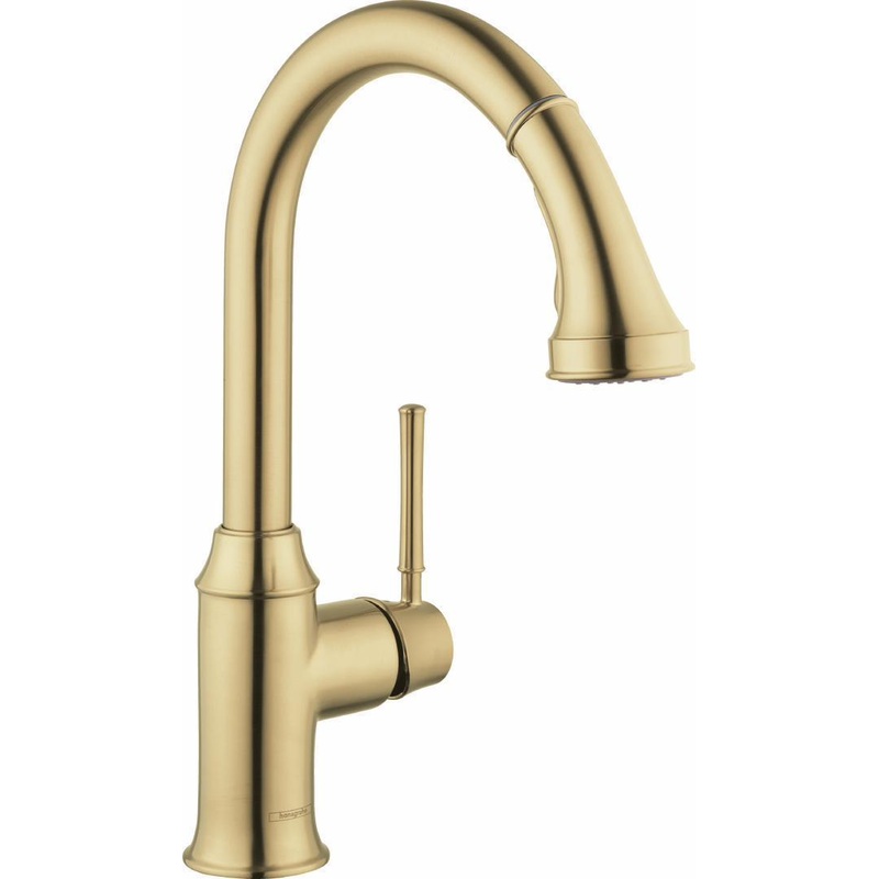 Talis C One-Handle Kitchen Faucet with Pulldown Spray – Brushed Gold Optic 04215250 Hansgrohe