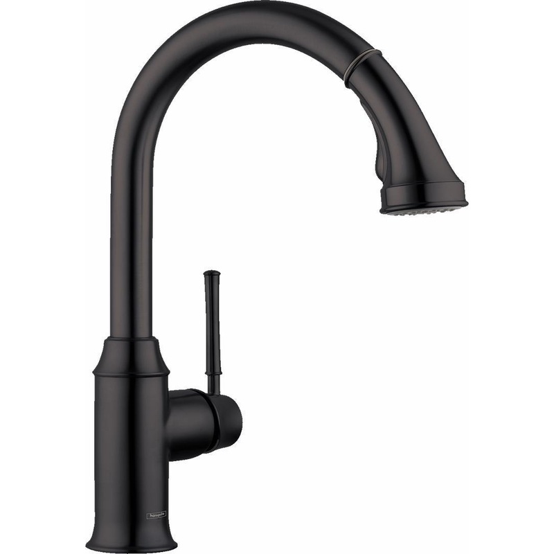 Talis C One-Handle Kitchen Faucet with Pulldown Spray – Matte Black 04215670 Hansgrohe
