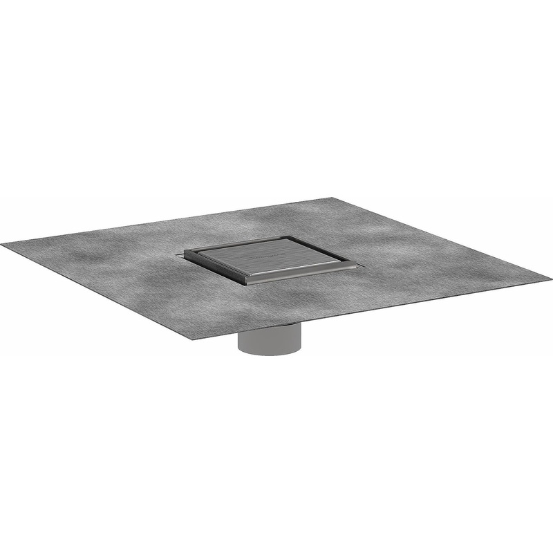 RainDrain Brilliance Set 4″x 4″ trim tileable rear cover and rough – Brushed Stainless Steel 56130801 Hansgrohe