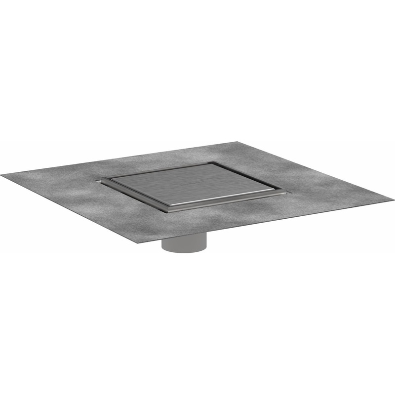 RainDrain Brilliance Set 6″x 6″ trim tileable rear cover and rough – Brushed Stainless Steel 56134801 Hansgrohe