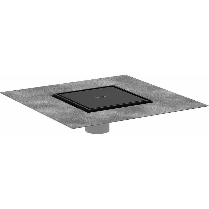 RainDrain Brilliance Set 6″x 6″ trim tileable rear cover and rough – Matte Black 56134671 Hansgrohe