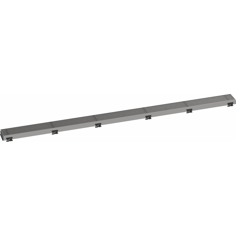 RainDrain Match Trim Boadwalk for 47 1/4″ Rough with Height Adjustable Frame – Brushed Stainless Steel 56125801 Hansgrohe