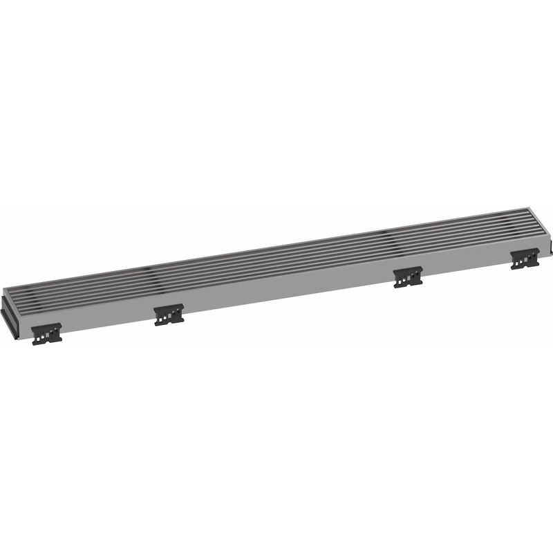 RainDrain Match Trim Boardwalk for 23 5/8″ Rough with Height Adjustable Frame – Brushed Stainless Steel 56115801 Hansgrohe