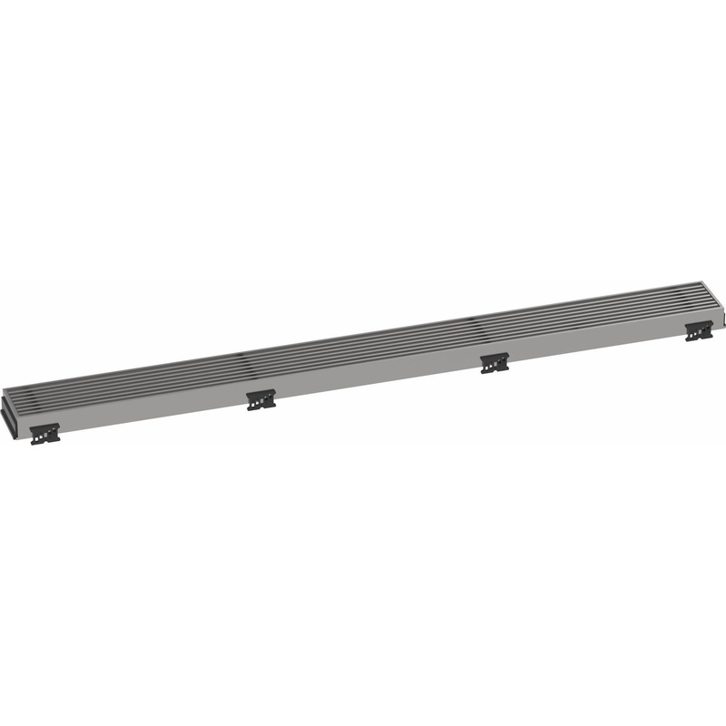 RainDrain Match Trim Boardwalk for 31 1/2″ Rough with Height Adjustable Frame – Brushed Stainless Steel 56119801 Hansgrohe