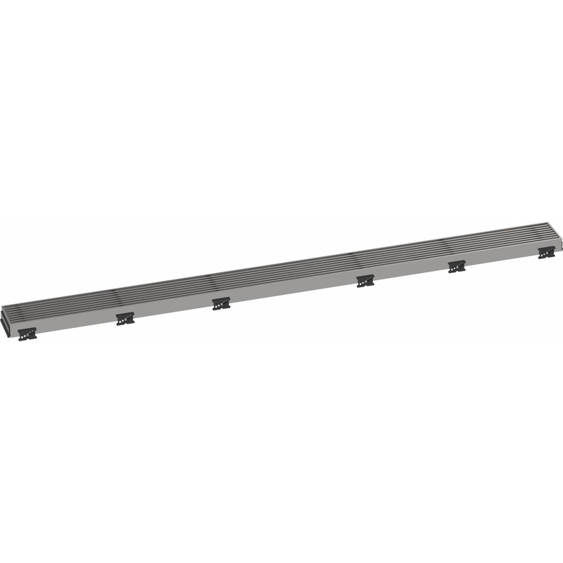 RainDrain Match Trim Boardwalk for 39 3/8″ Rough with Height Adjustable Frame – Brushed Stainless Steel 56123801 Hansgrohe