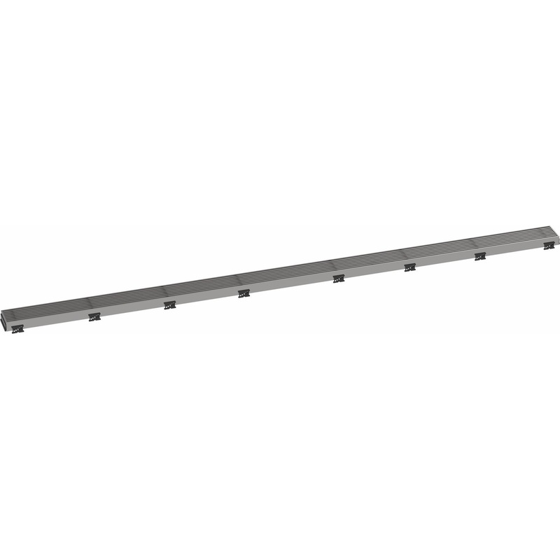 RainDrain Match Trim Boardwalk for 59 1/8″ Rough with Height Adjustable Frame – Brushed Stainless Steel 56128801 Hansgrohe