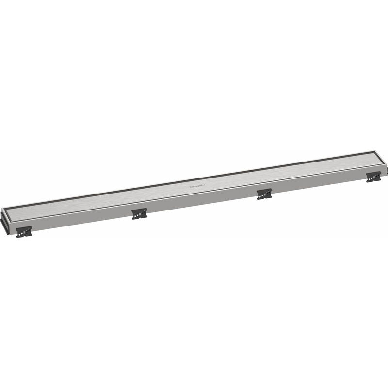 RainDrain Match Trim for 31 1/2″ Rough with Height Adjustable Frame – Brushed Stainless Steel 56038801 Hansgrohe