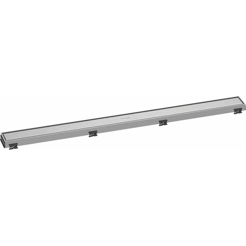 RainDrain Match Trim for 35 1/4″ Rough with Height Adjustable Frame – Brushed Stainless Steel 56040801 Hansgrohe