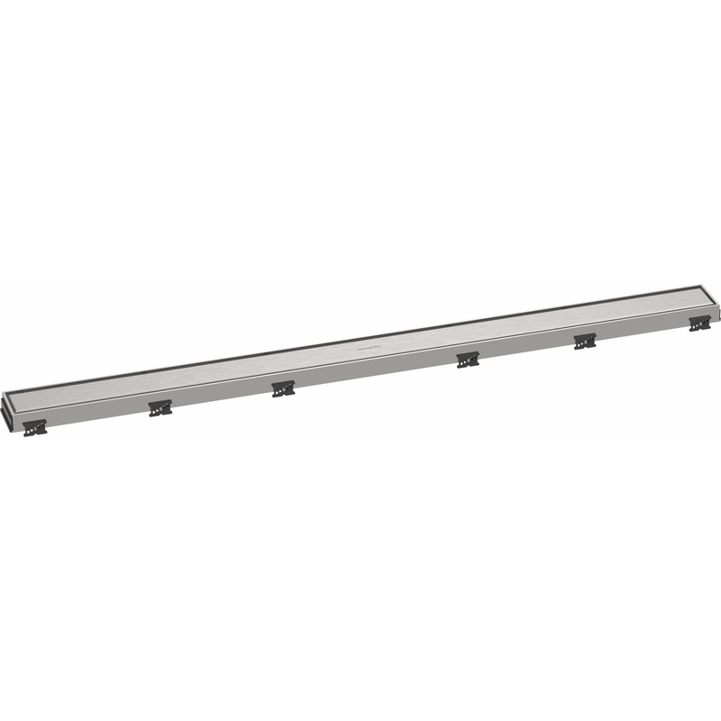 RainDrain Match Trim for 39 3/8″ Rough with Height Adjustable Frame – Brushed Stainless Steel 56041801 Hansgrohe