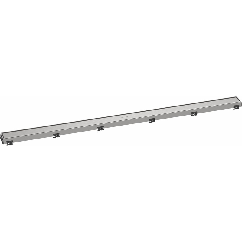 RainDrain Match Trim for 47 1/4″ Rough with Height Adjustable Frame – Brushed Stainless Steel 56042801 Hansgrohe