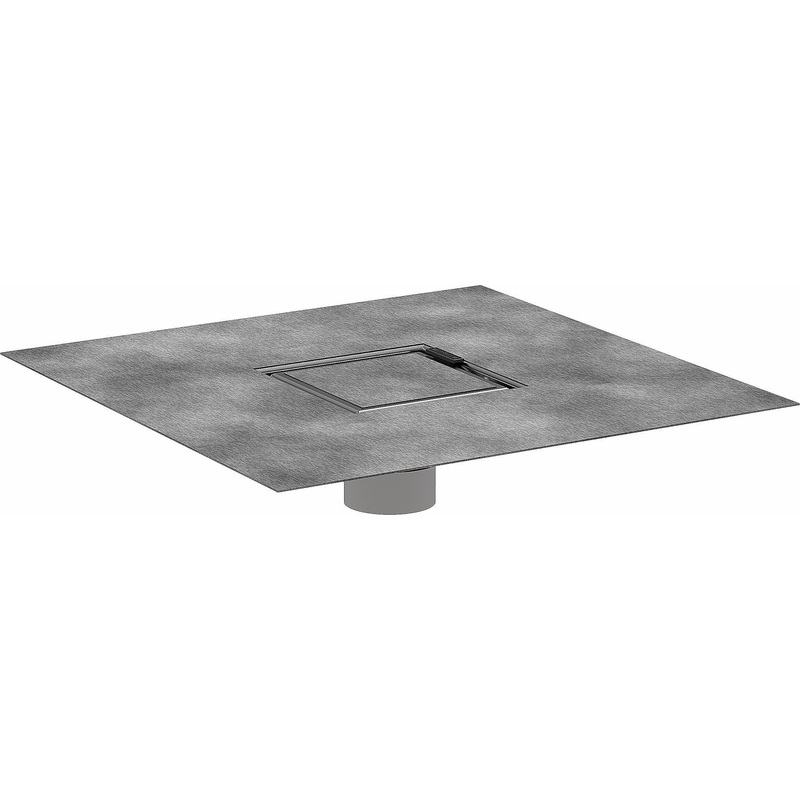 RainDrain Rock Set 4″x 4″ trim with rough – Brushed Stainless Steel 56133001 Hansgrohe