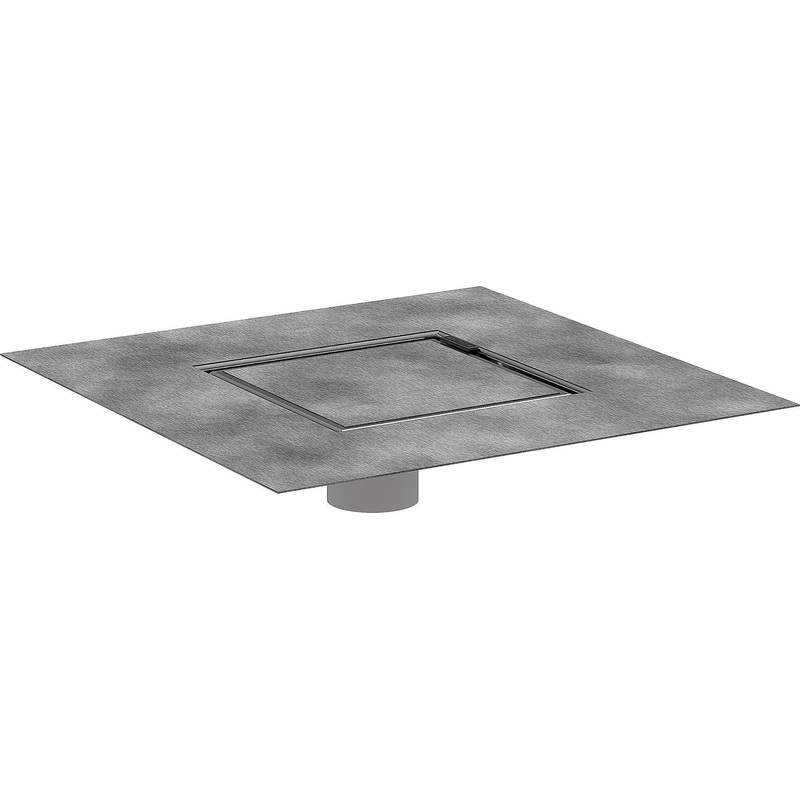 RainDrain Rock Set 6″x 6″ trim with rough – Brushed Stainless Steel 56137001 Hansgrohe