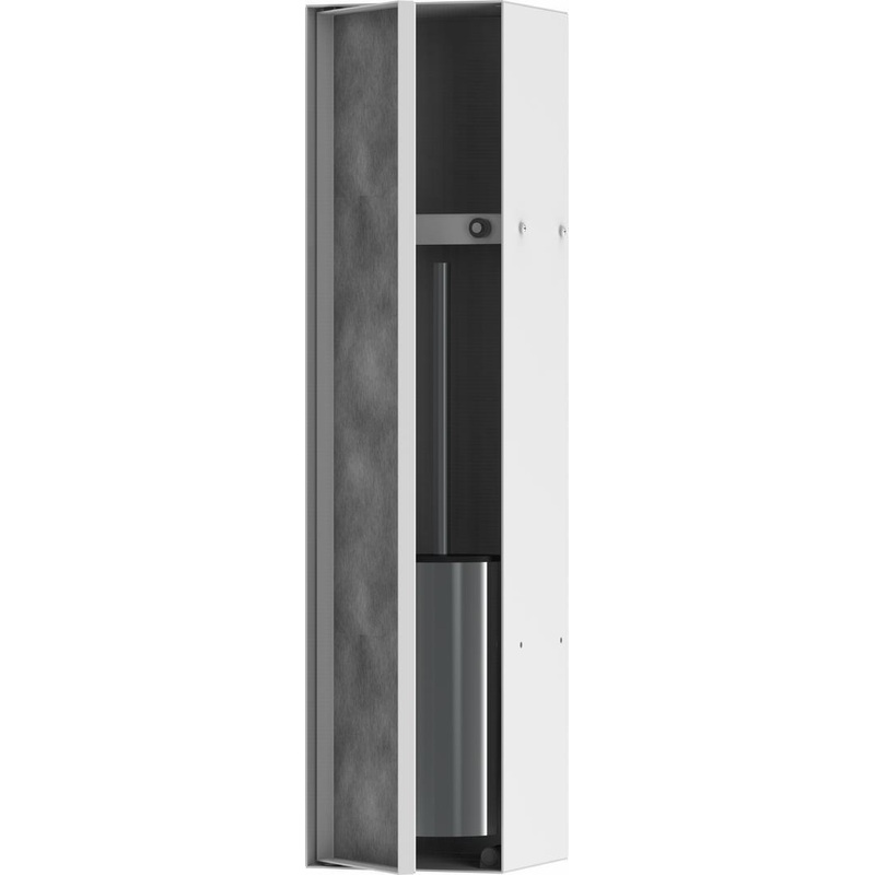 XtraStoris Rock Recessed Toilet Brush Holder with Shelf & Tileable Door – Matte White 56060700 Hansgrohe