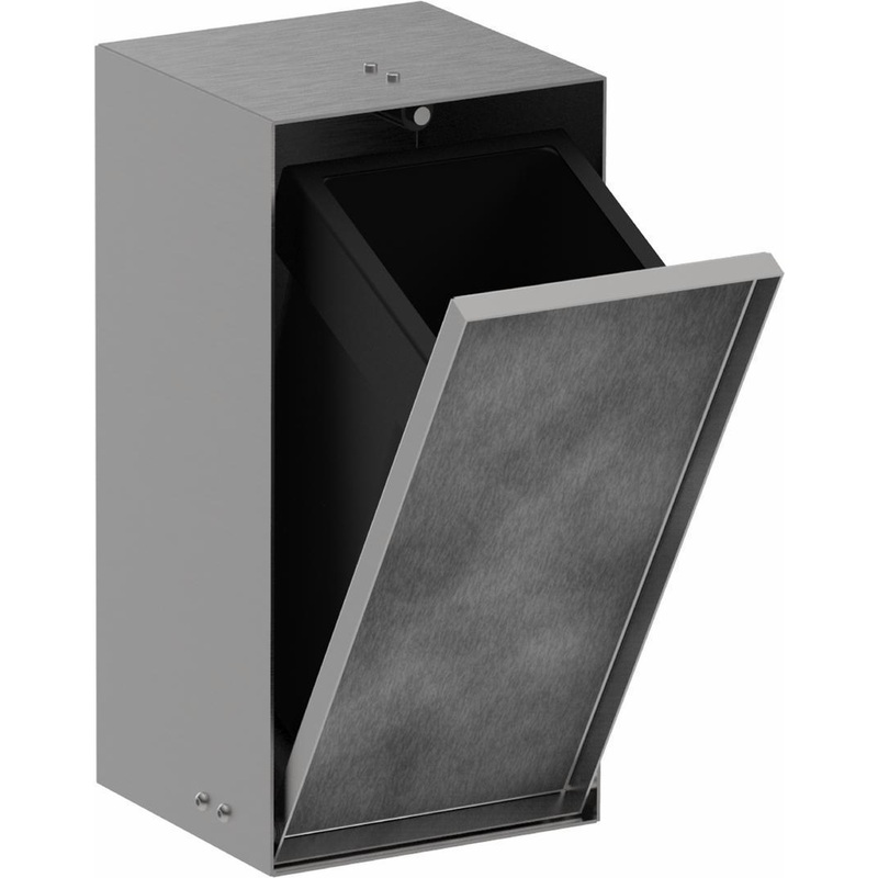 XtraStoris Rock Recessed Trash Bin with Tileable Door – Brushed Stainless Steel 56063800 Hansgrohe