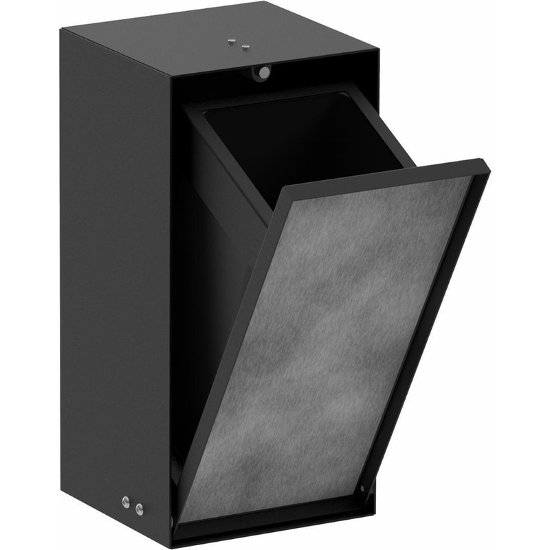 XtraStoris Rock Recessed Trash Bin with Tileable Door – Matte Black 56063670 Hansgrohe