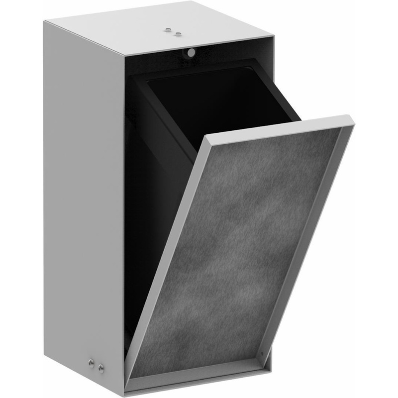 XtraStoris Rock Recessed Trash Bin with Tileable Door – Matte White 56063700 Hansgrohe