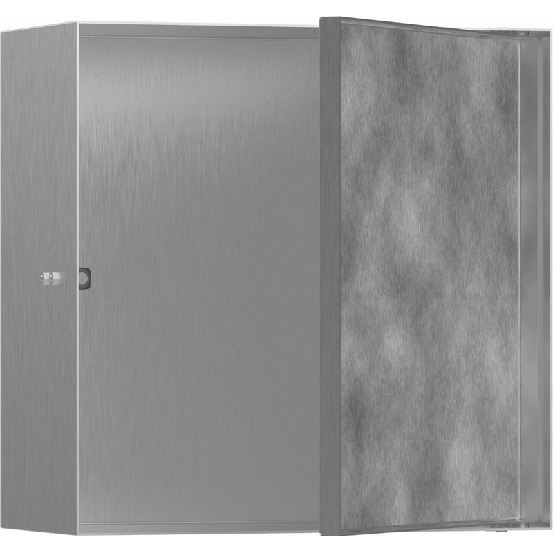 XtraStoris Rock Wall Niche with Tileable Door 12″x 12″x 5.5″ – Brushed Stainless Steel 56091800 Hansgrohe