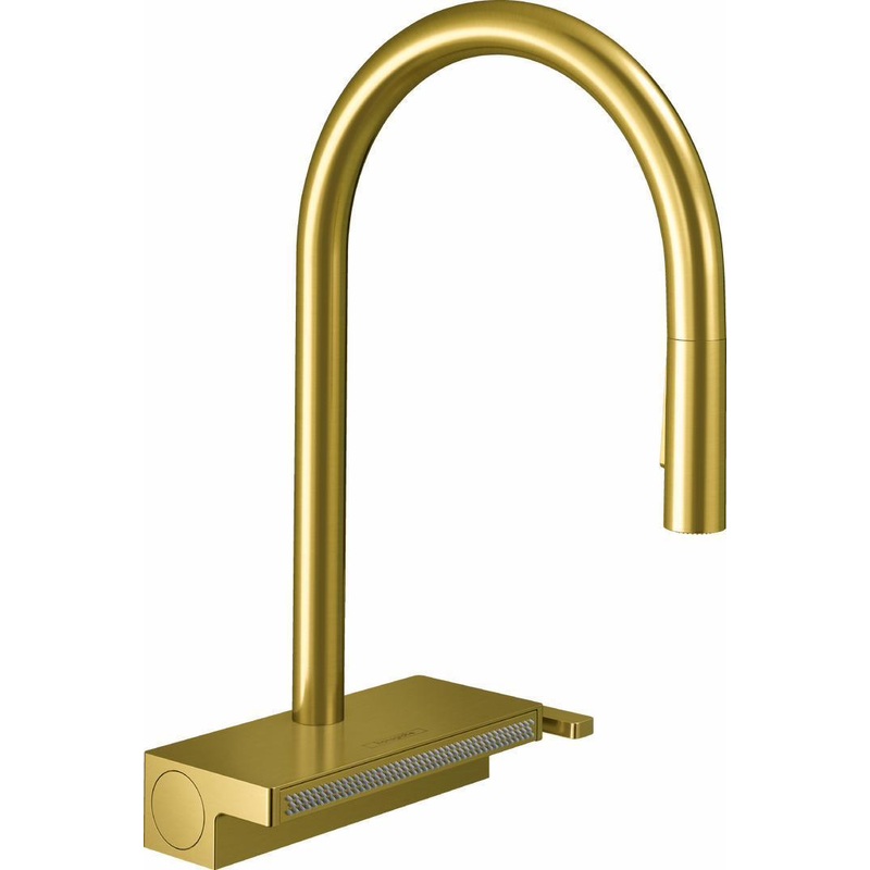 Aquno Select Kitchen Faucet With Pulldown Spray – Brushed Gold Optic 73837251 Hansgrohe