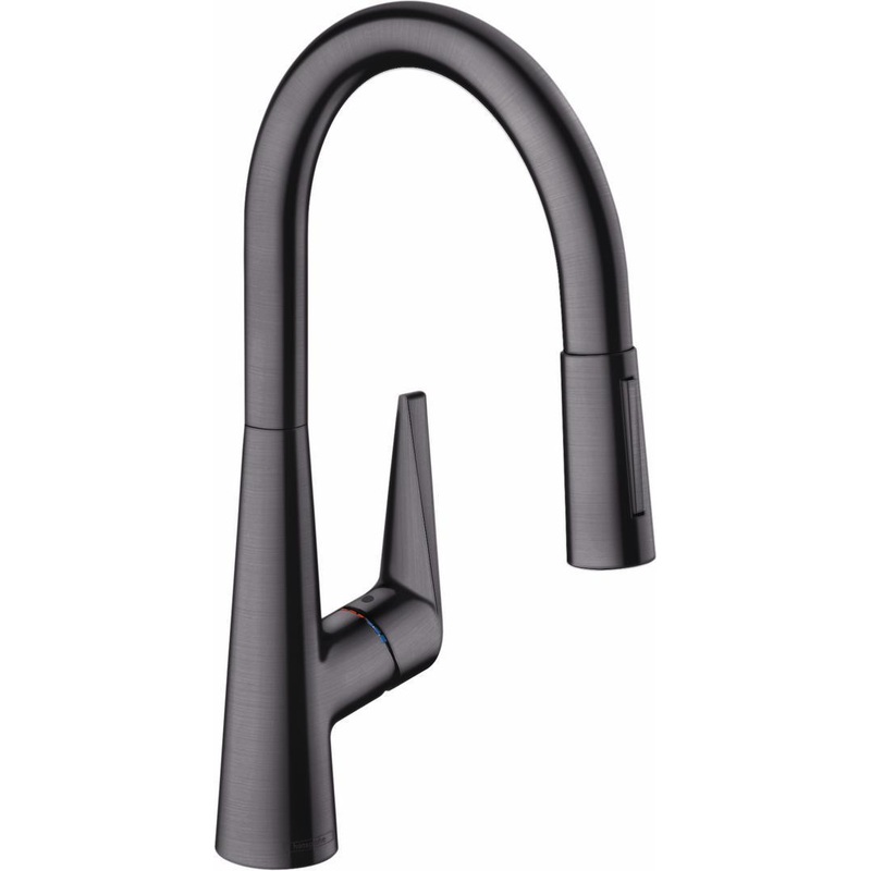 Talis S Kitchen Faucet with Pulldown Spray – Brushed Black Chrome 72813341 Hansgrohe