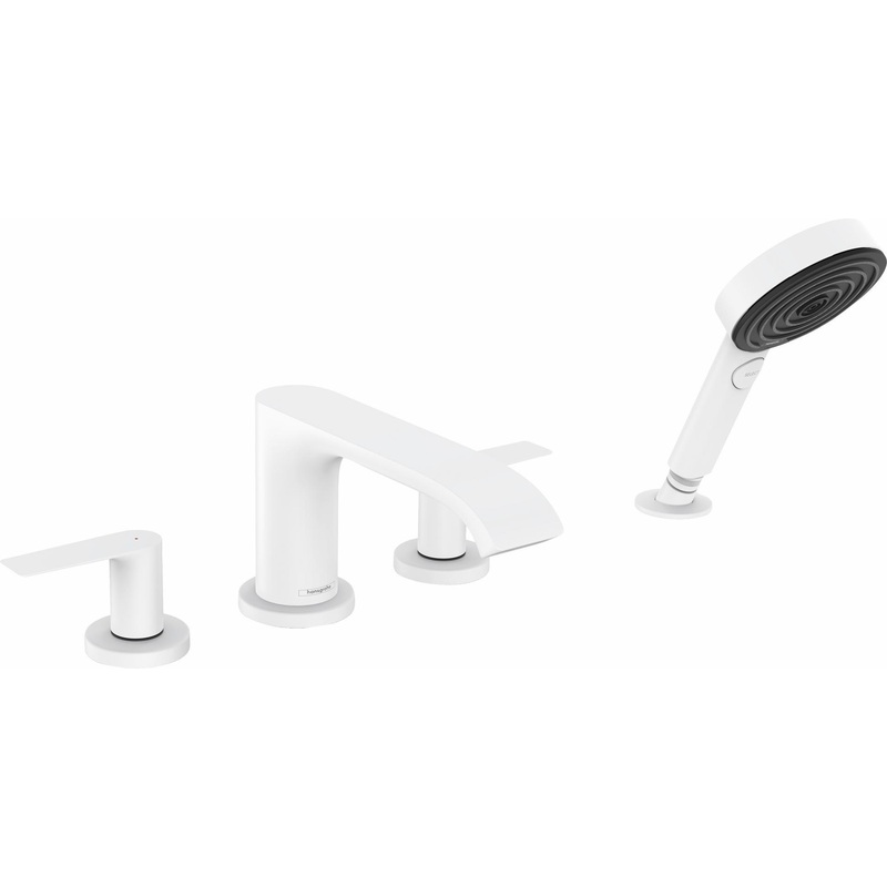 Vivenis 4-Hole Roman Tub Faucet Trim With Hand Shower – Matte White 75443701 Hansgrohe