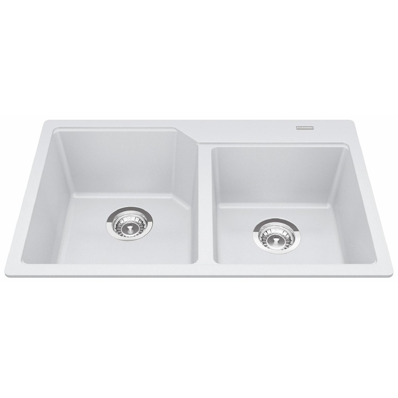 Urban 30-11/16″ Granite 1.5 Bowl Drop-In Kitchen Sink – Polar white MGCM2031-9PWT Kindred