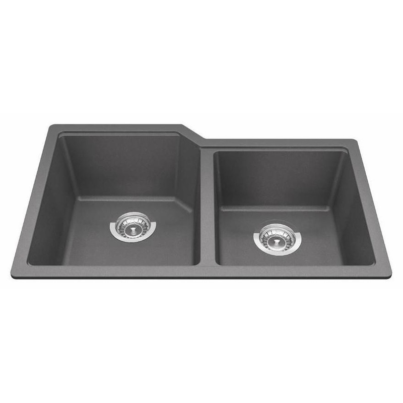 Urban 30-11/16″ Granite 1.5 Bowl Undermount Kitchen Sink – Slate grey MGC2031U-9SLG Kindred