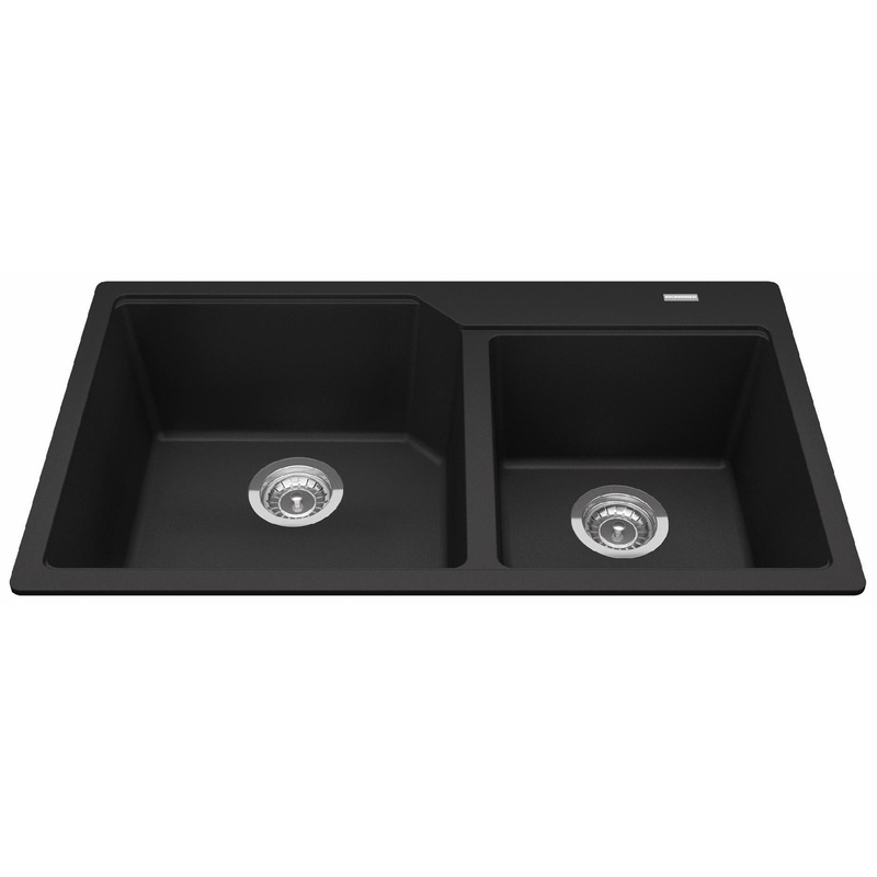 Urban 33-7/8″ Granite 1.5 Bowl Drop-In Kitchen Sink – Matte black MGCM2034-9MBK Kindred